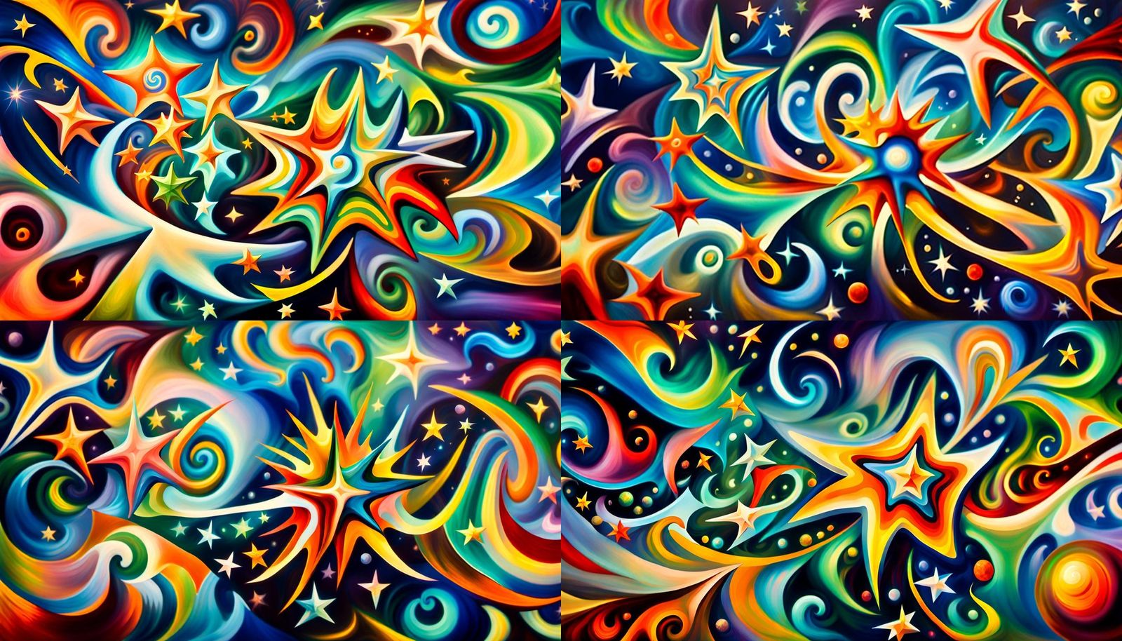 Iridescent Stars in Electromagnetic Plasma: Naive Art