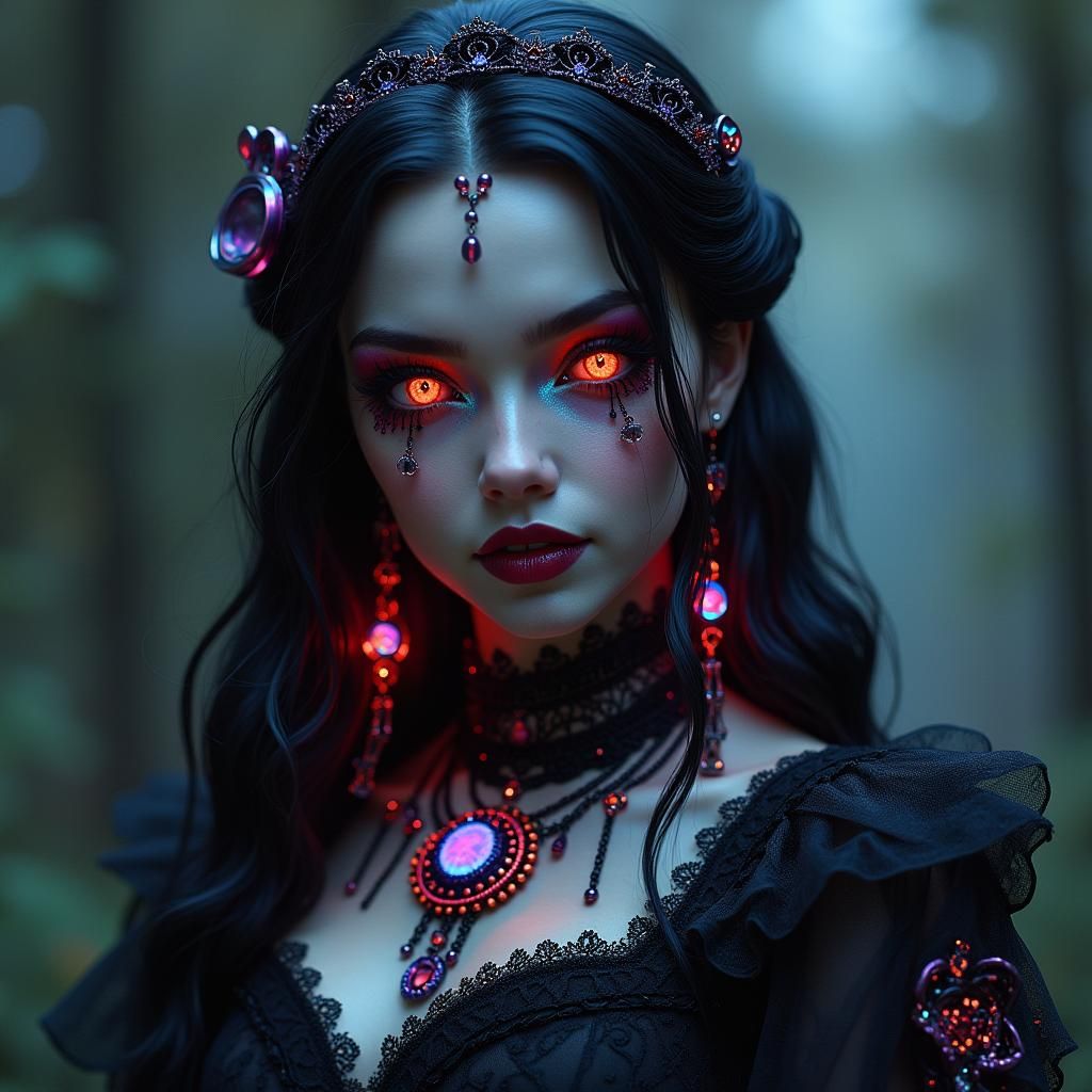 Wednesday Addams and Rainbow Brite Hybrid