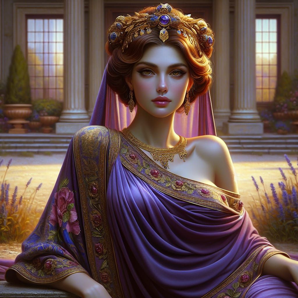 Etruscan Goddess of Love and Family in Opulent Ancient Style