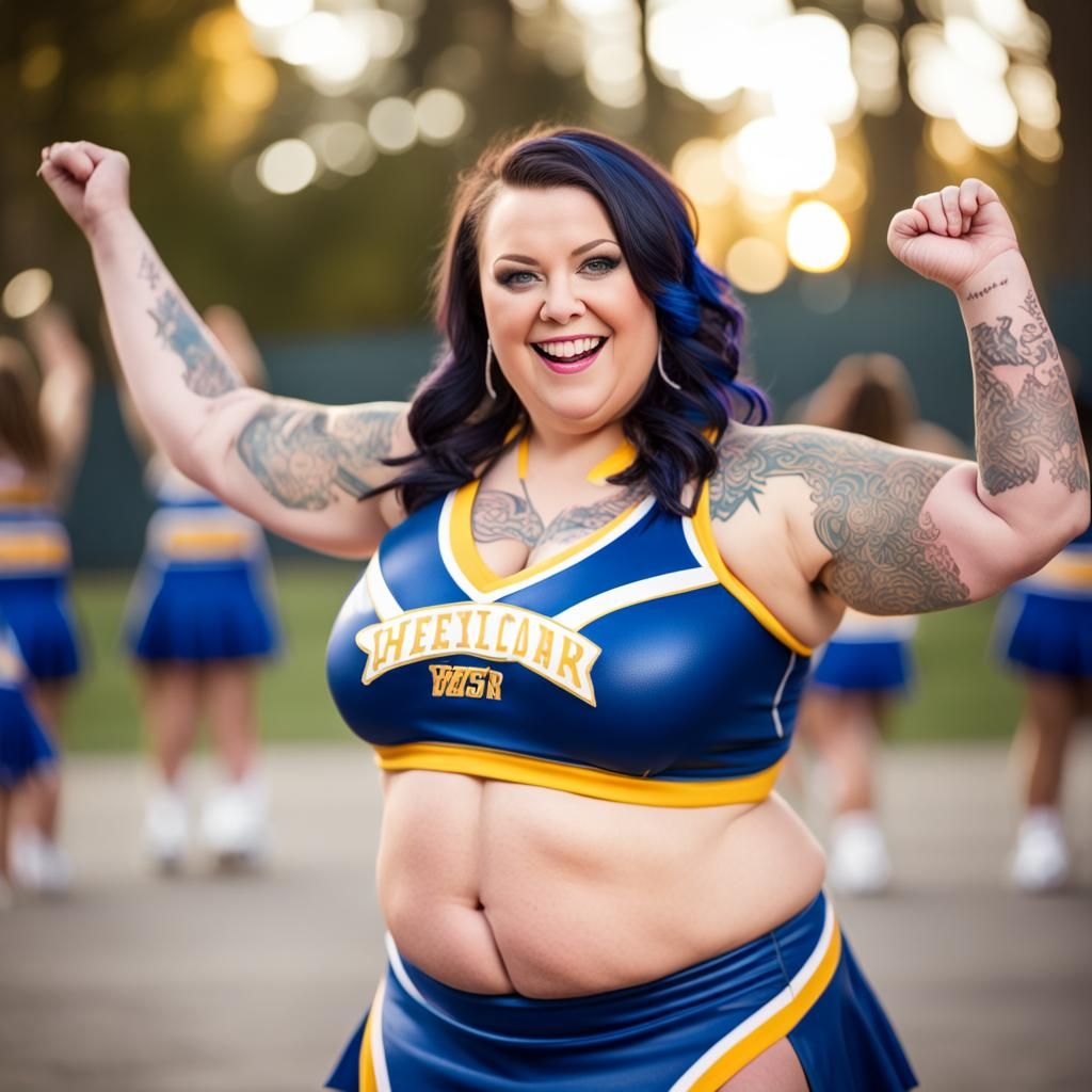 Curvy Cheerleader Shows Tattoos in Professional Photo