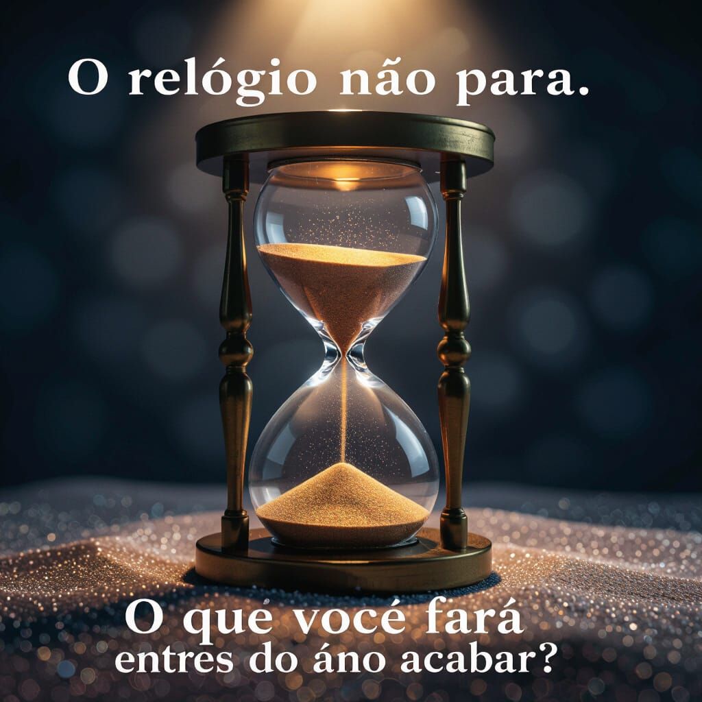 Hourglass with Falling Golden Sand, Cinematic Lighting