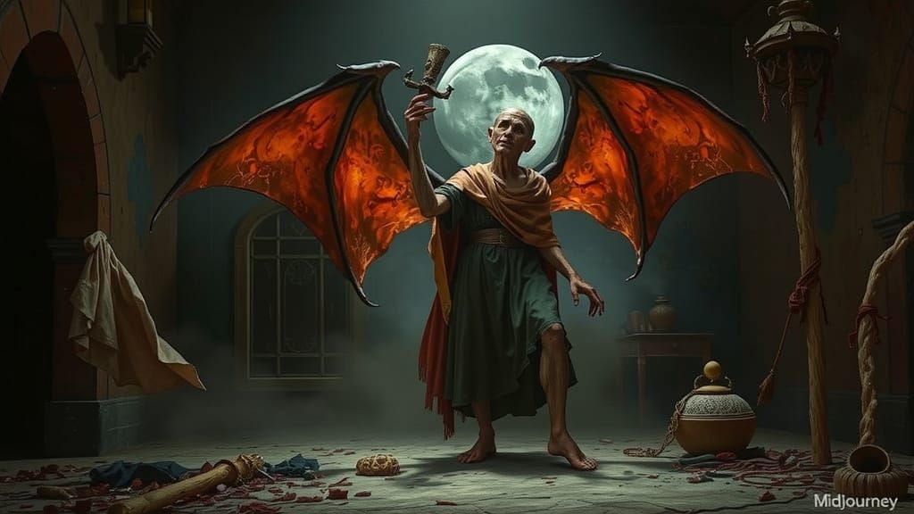 Surreal Nightmare Scene in Dark, Moody Tim Burton Style