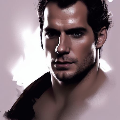 Henry Cavill Portrait in Art Nouveau Style