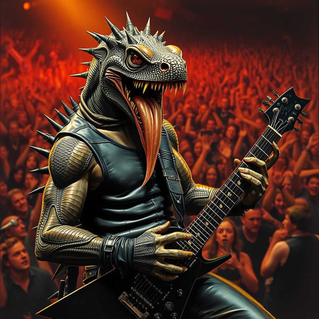 Cyberpunk Metal Icon Shreds at Slayer Concert