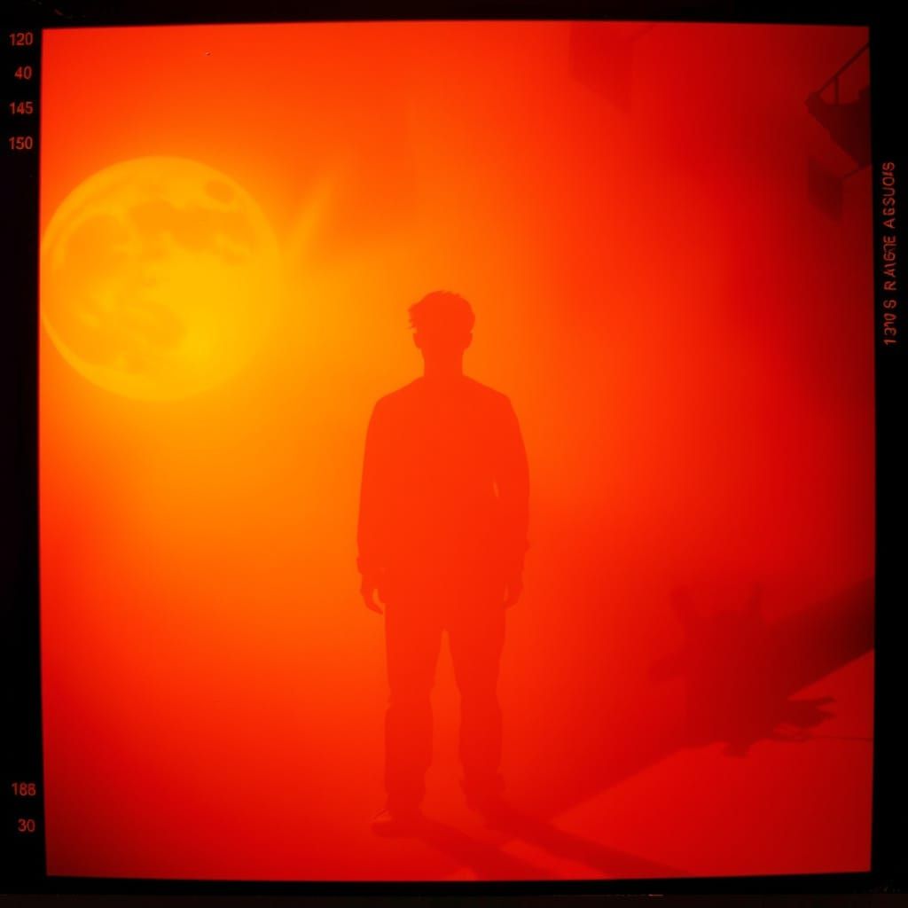 Surreal Luminous Silhouette in Thermal Photogram Style