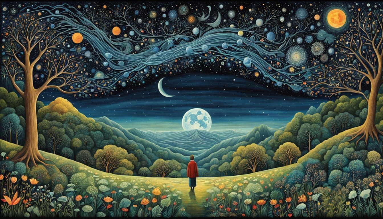 Surreal Cosmic Collage in Digital Art Style