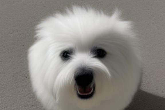Pop Art Portrait of a Fluffy White Dog