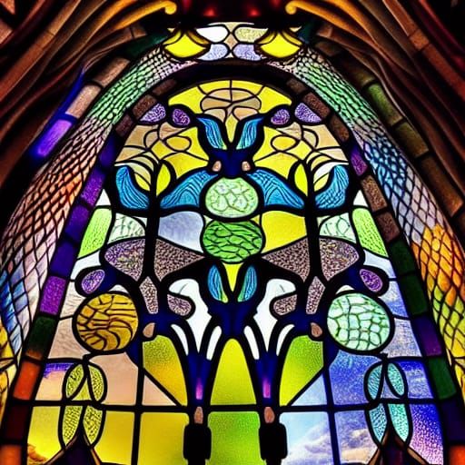 Gaudi-Inspired Stained Glass Dragon