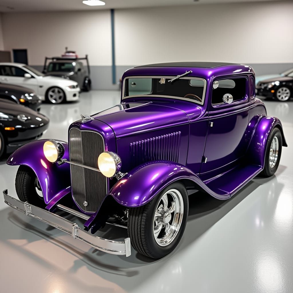 Glossy Purple 1932 Ford Hot Rod