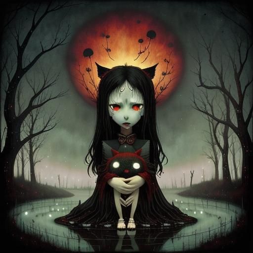 Chibi Characters Displaying Emotions of Despair