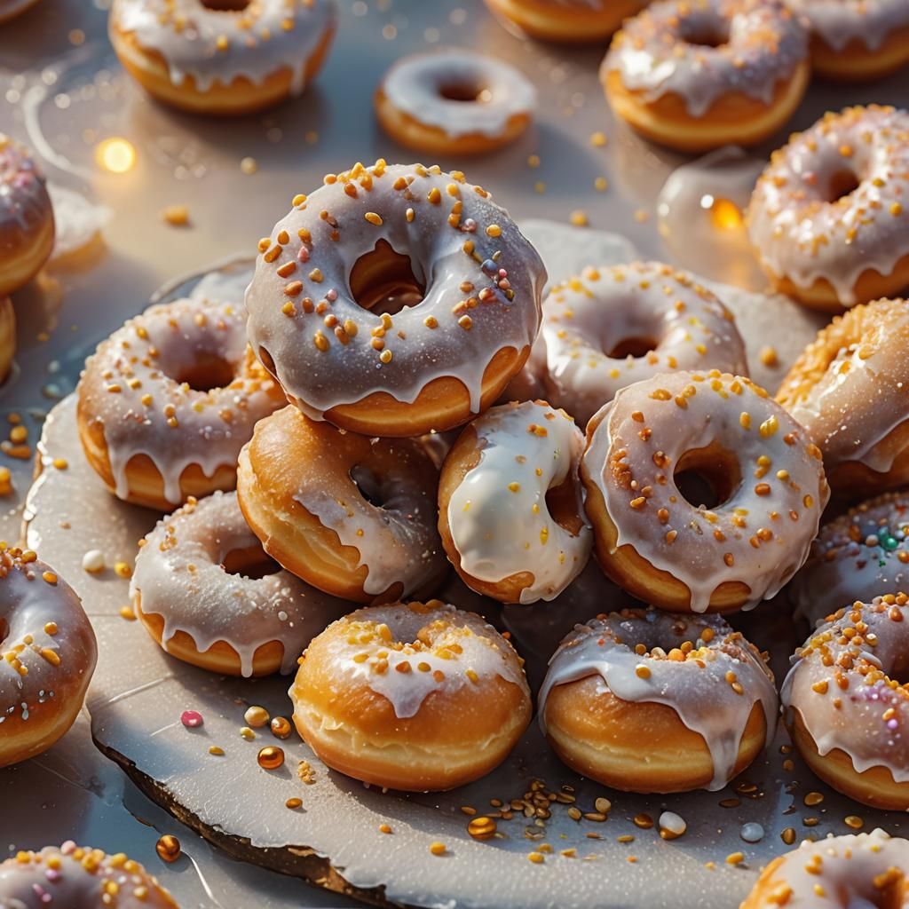 Ethereal Donut Holes in Dreamy Oil Painting Style