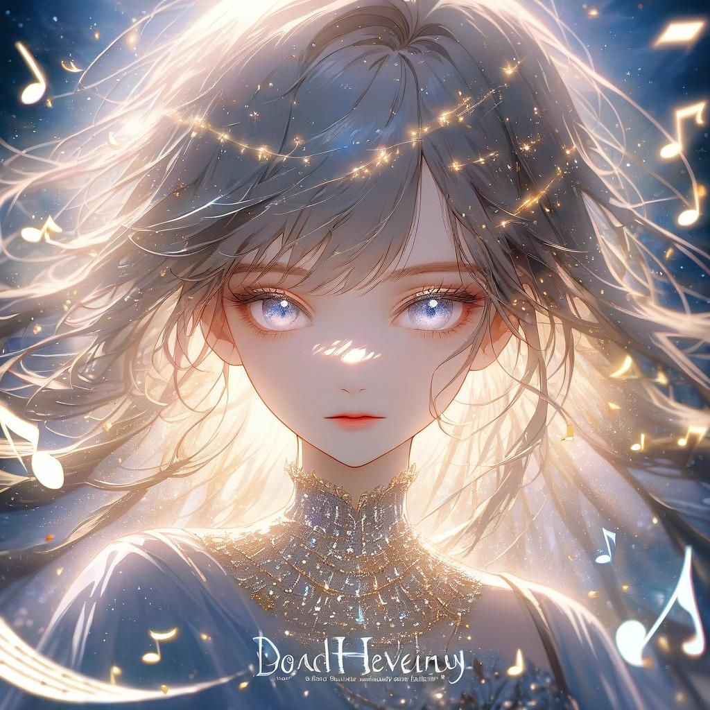 Ethereal Portrait of Girl Listening to Music