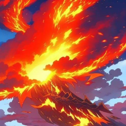 Lava Glob Falling: Anime Key Visual Art