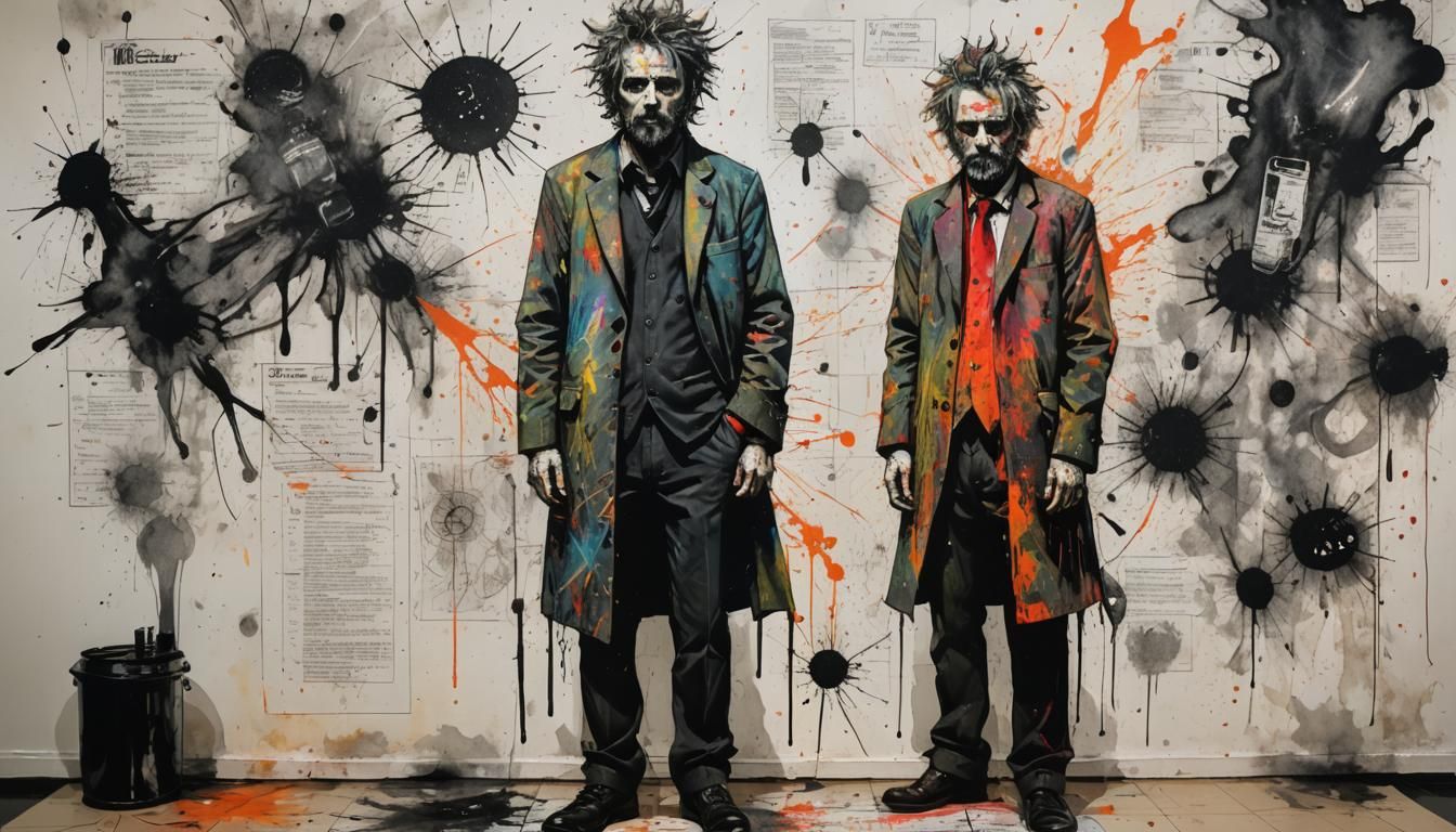 Grotesque Portrait in Iridescent Colors and Twisted Realism