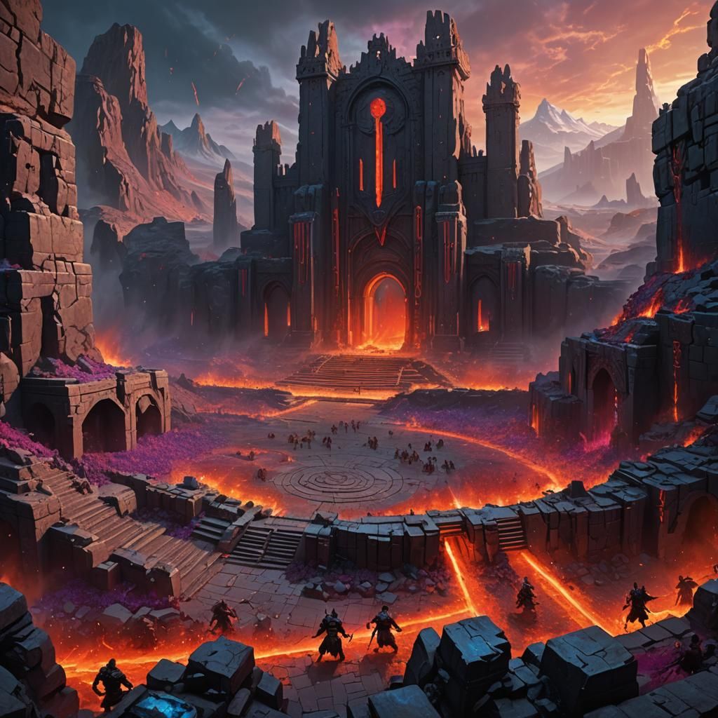 Fantasy Warriors Clash in Elemental Arena