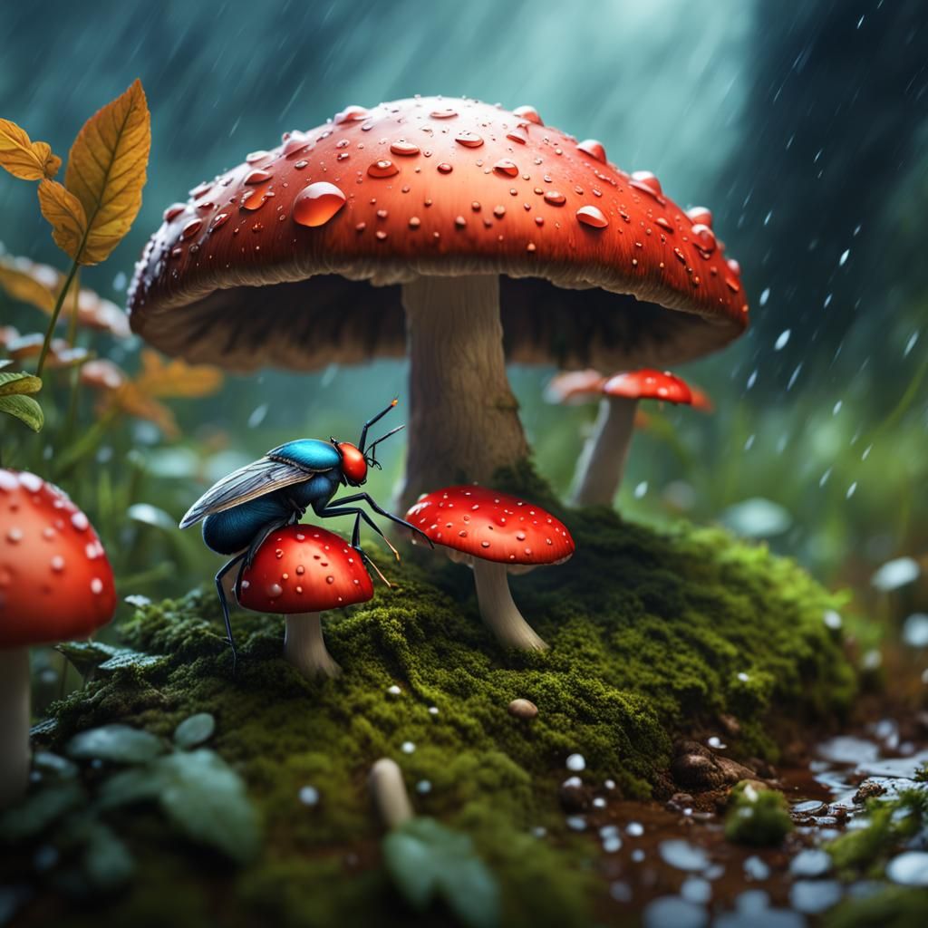 Insect Shelters from Rain: Fantasy Concept Art