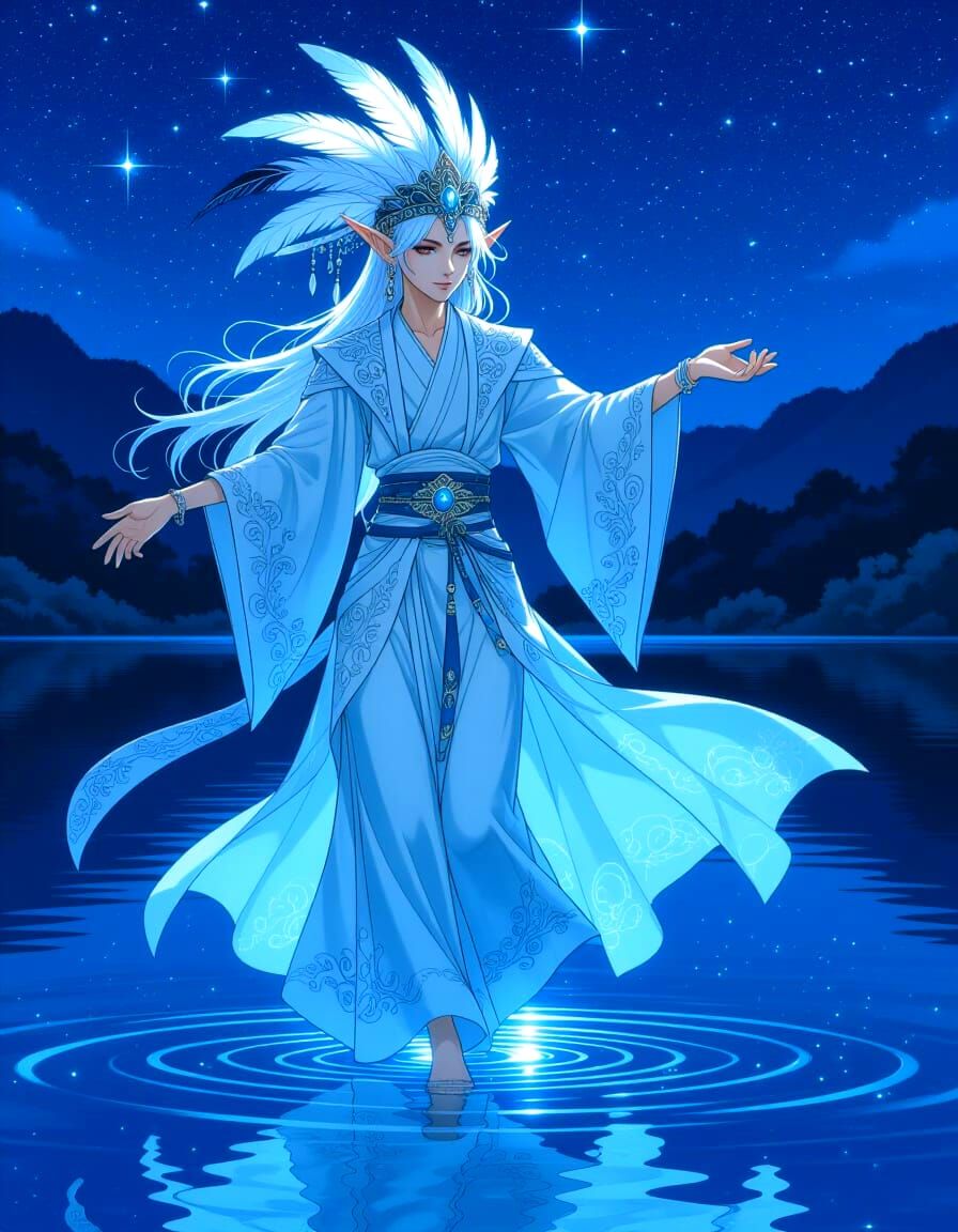 Elf Ritual Dance Under Starlight: Fantasy Art