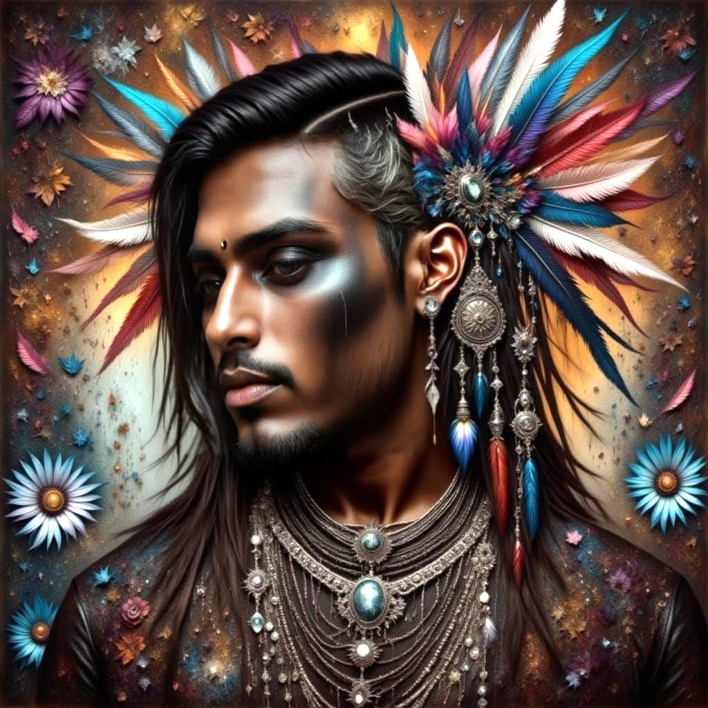 Ethereal Gothic Shaman in Dark Horror Style