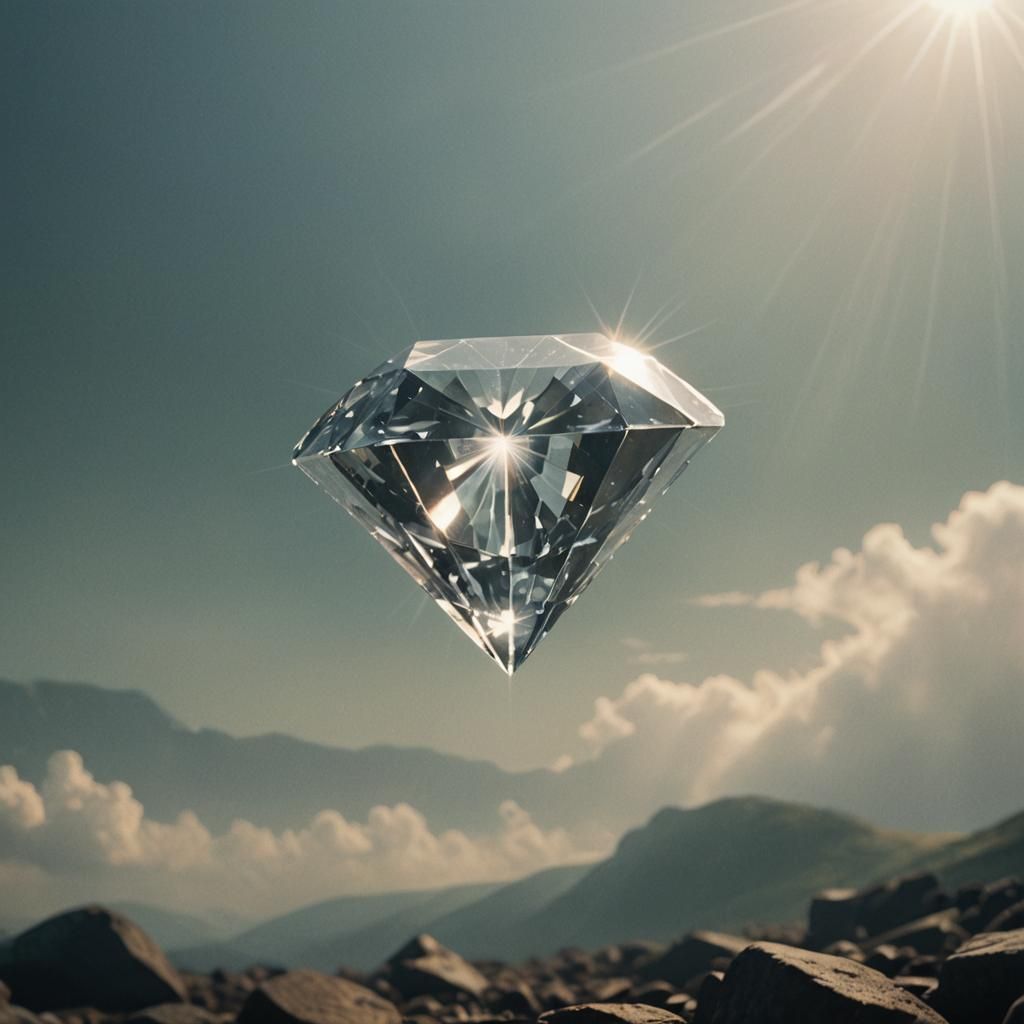 White Diamond Suspended in Dramatic Sky