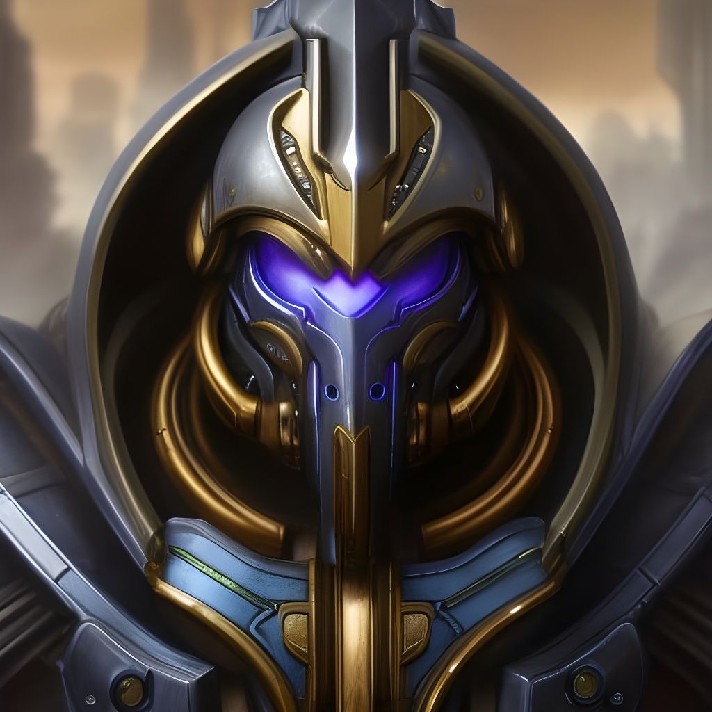 Steampunk Space Knight Portrait in Detailed Armor