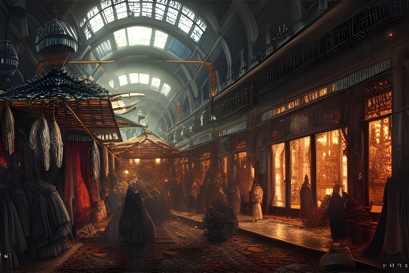 Dark Fantasy Clothing Bazaar Illustration