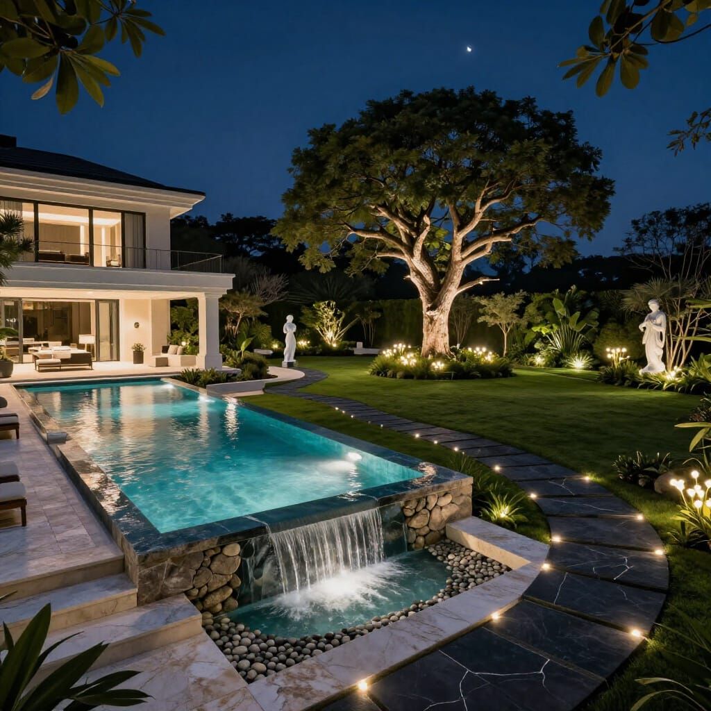 Luxurious Night Garden Villa with Infinity Pool