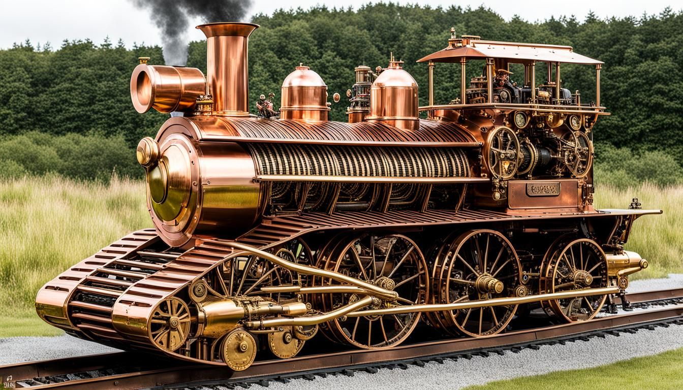 Steampunk Vehicle with Caterpillar Tracks and WWI Gun
