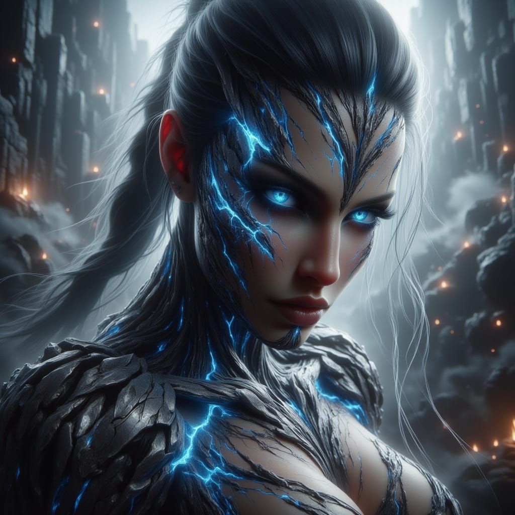 Valkyrie Warrior Portrait with Ominous Lighting