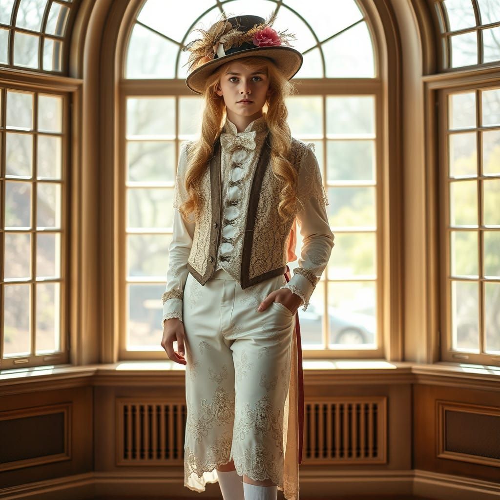 Elegant Young Gentleman in Victorian Attire