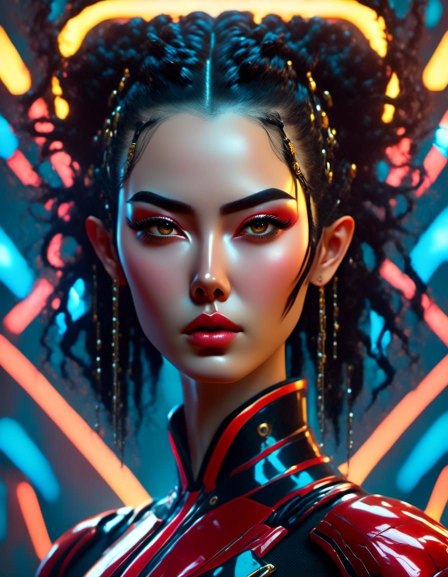 Hyperrealistic Sci-Fi Woman in Detailed Digital Art