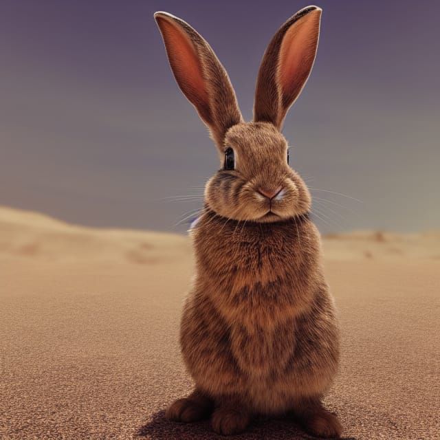 Post-Apocalyptic Rabbit Scavenger in Desert Heat