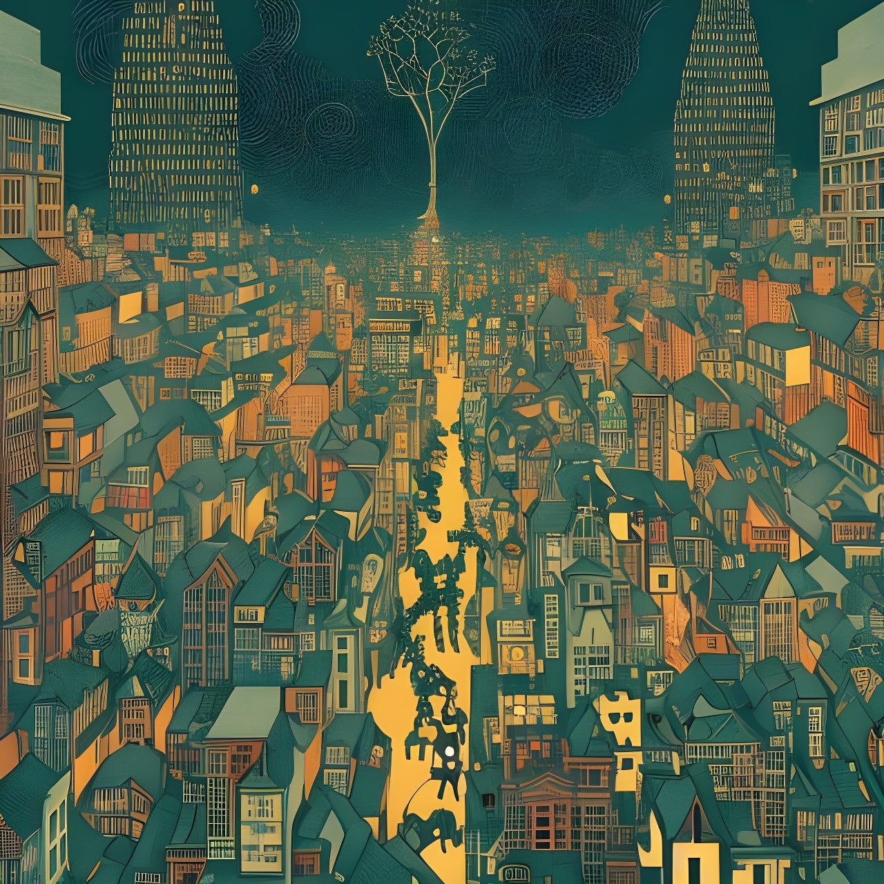 Surreal Cityscape Inspired by Ngai and Escher