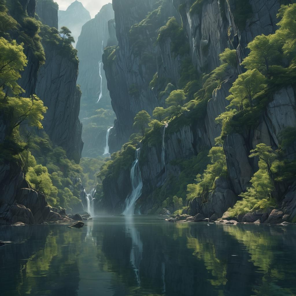 Lush Lysefjord Norway Landscape in Fantasy Style