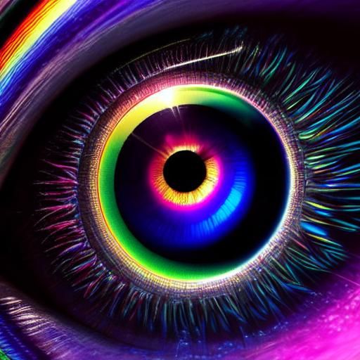 Rainbow Metal Eye Creation in a Gemstone Fractal Spiral