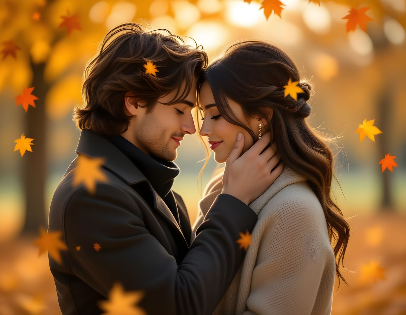 Golden Autumn Landscape with Bokeh and Natural Light