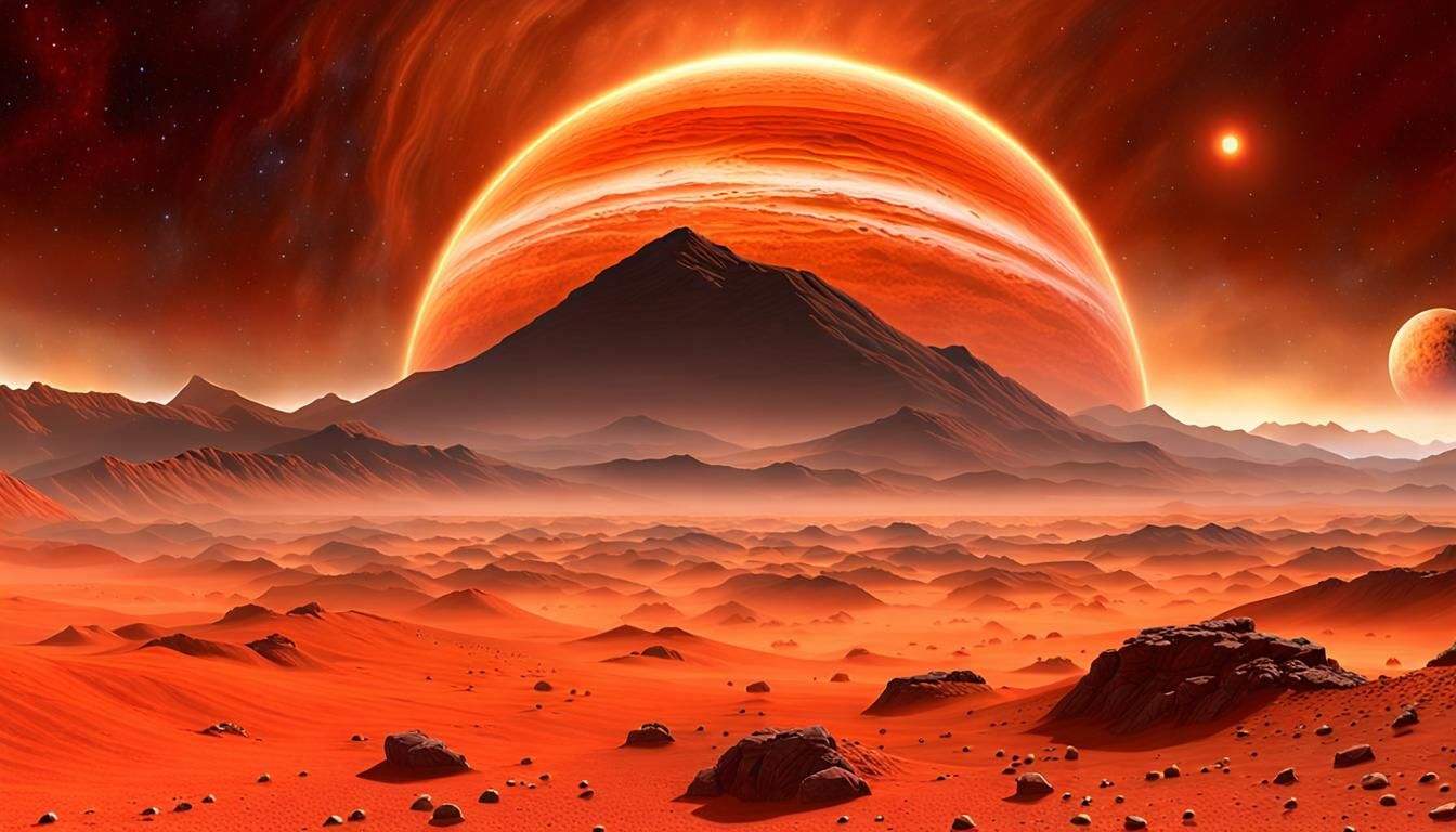 Exoplanet Art: Proxima Centauri Desert Landscape