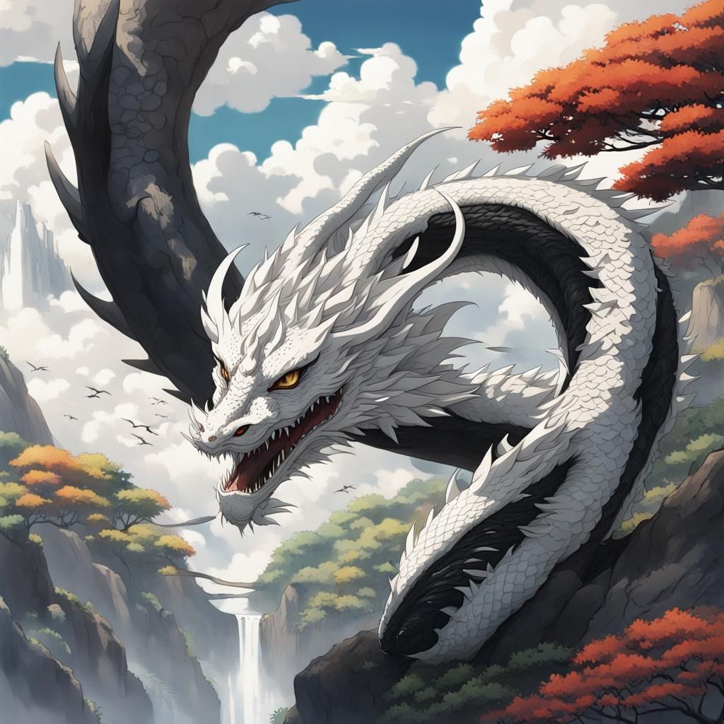 Eastern Dragon in Japanese Anime Style