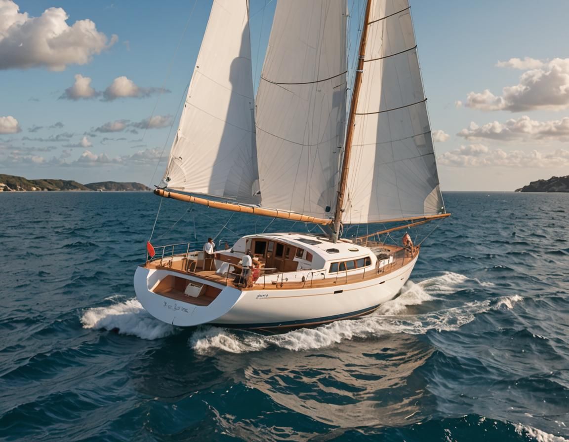 Dreamlike Ship Sailing on the Ocean