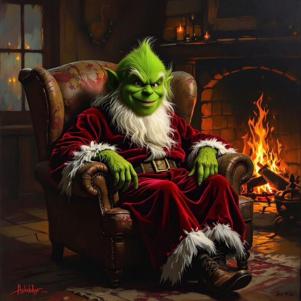 Grinch Depicted as an Elderly Man