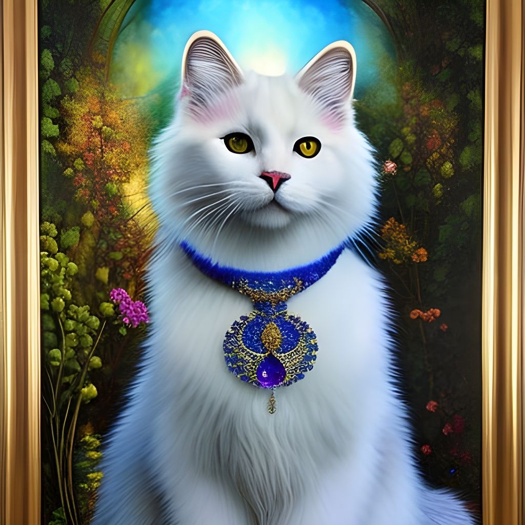The Queen of Cats: A Hyperrealistic Digital Portrait