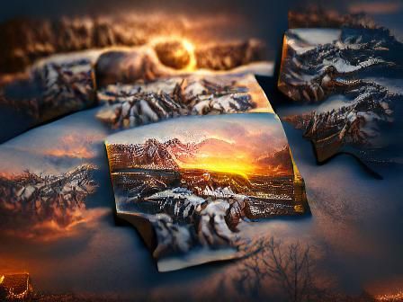Rocky Mountain Winter Sunset: Digital Matte Painting