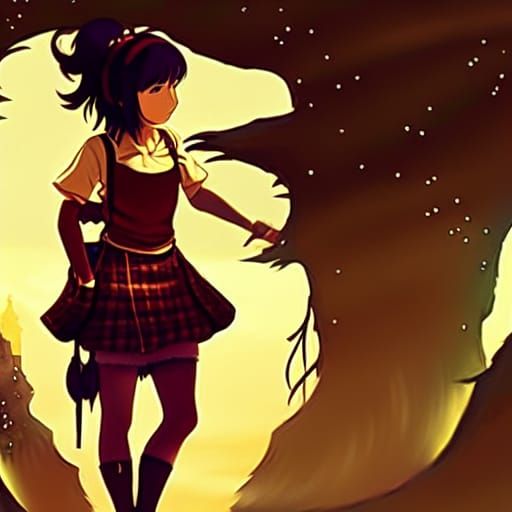 Scottish Girl in Anime Style, Ghibli Inspiration