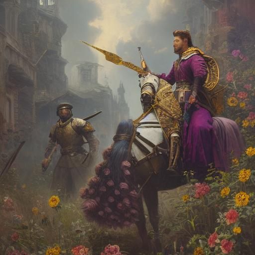 Dark Fantasy Masterpiece in Art Nouveau Style