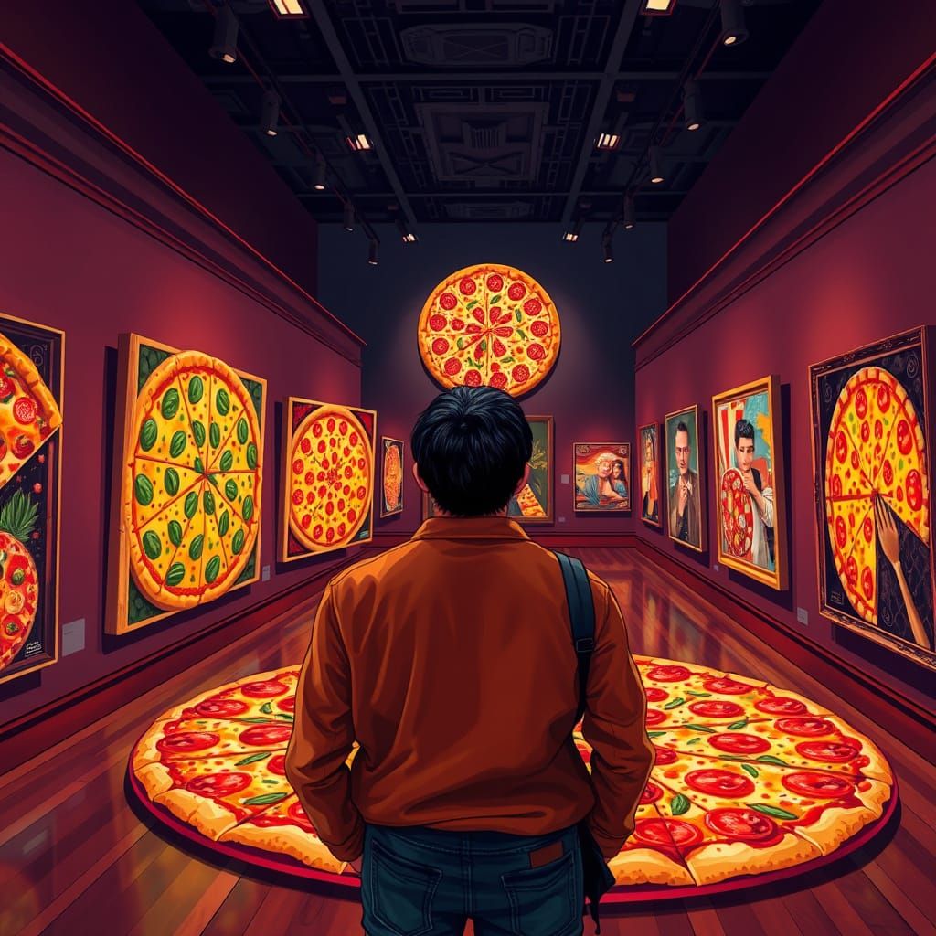 National Gallery of Pizza Art in Realistic Style