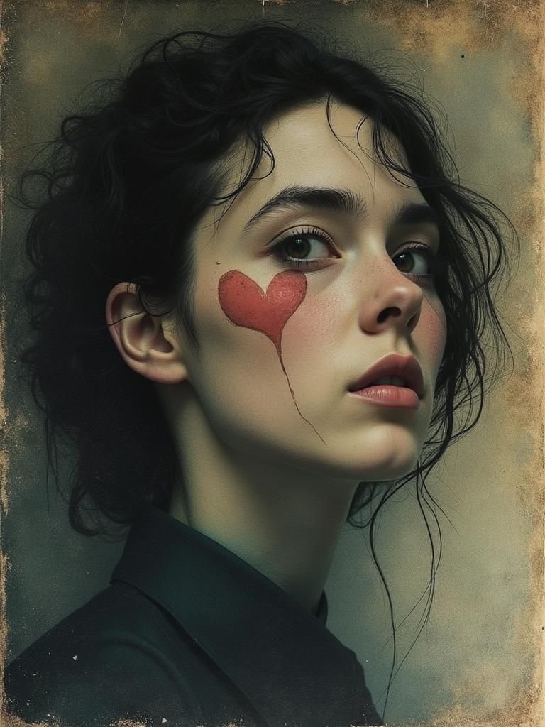 Abstract Portrait in Velvet Painted Style