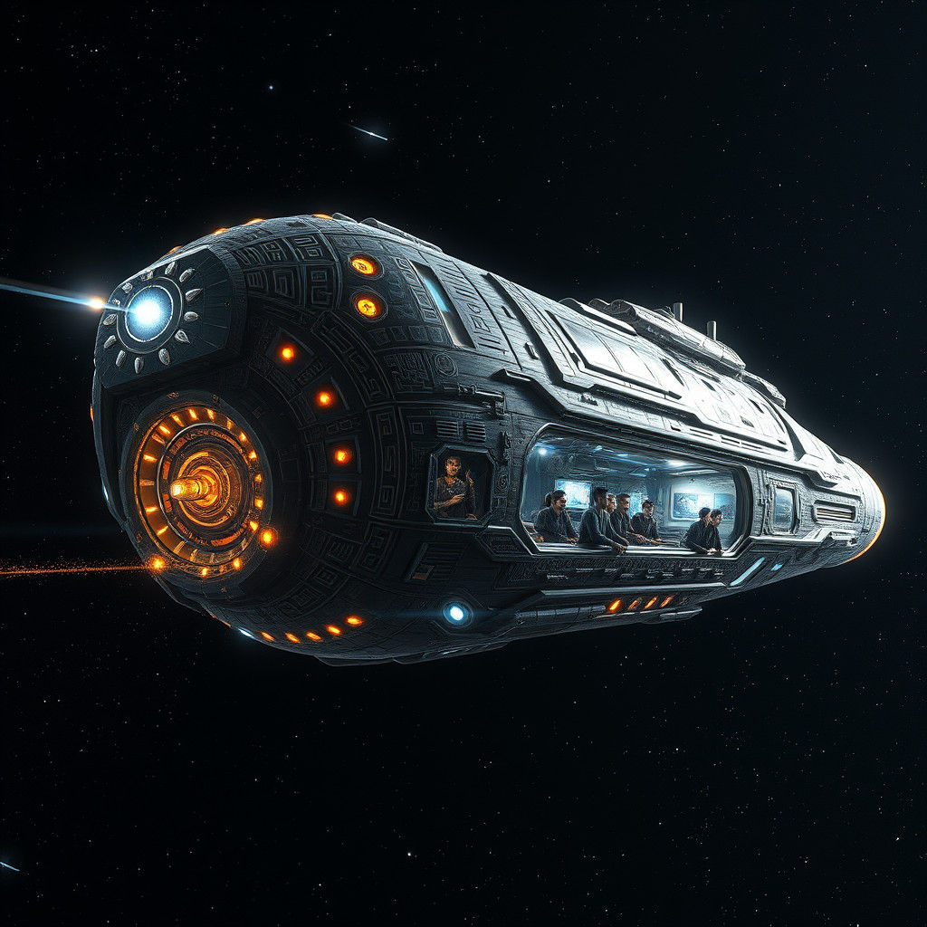 Intricate Spaceship Pierces the Cosmos