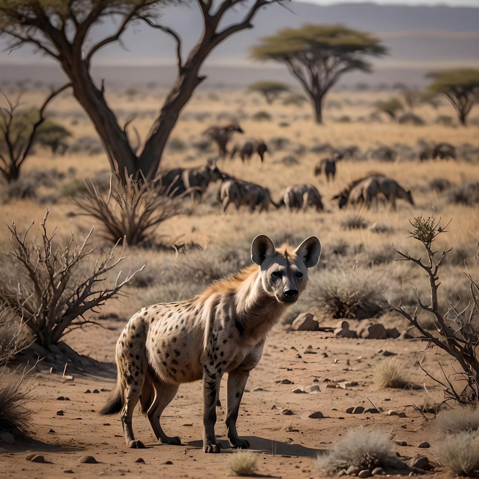 Spotted Hyena Watching Antelope, Professional Photography