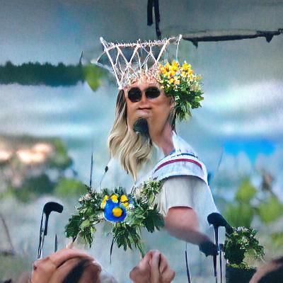 Midsommar May Queen in Floral Attire