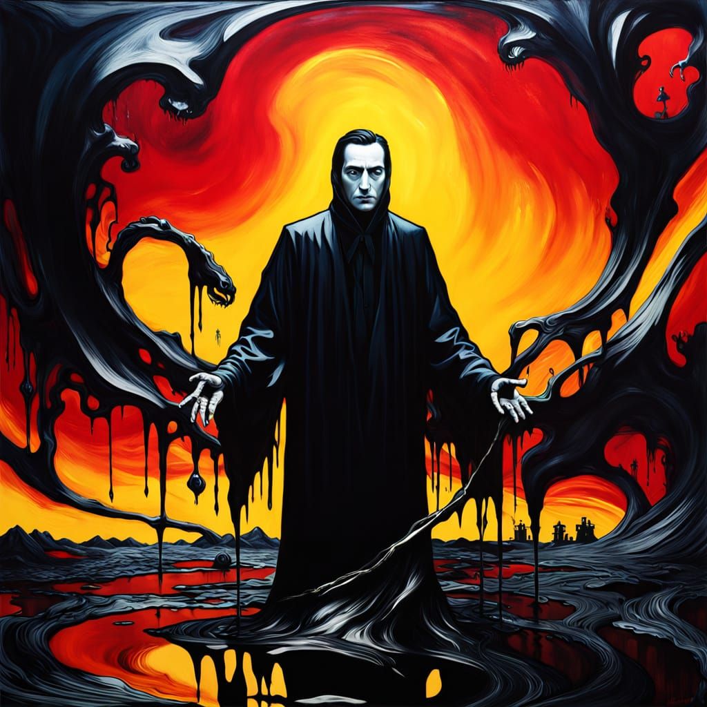 Surrealistic Demon Emerges from a Melting World