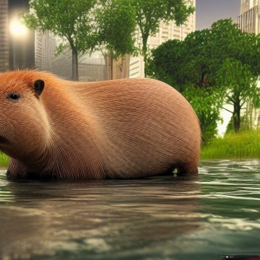Capybara in a Suit: Hyperdetailed Digital Art